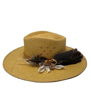 Lovely Bird PALOMA STRAW HAT IN HABANO WITH EMBROIDERY AND SILK